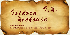 Isidora Micković vizit kartica